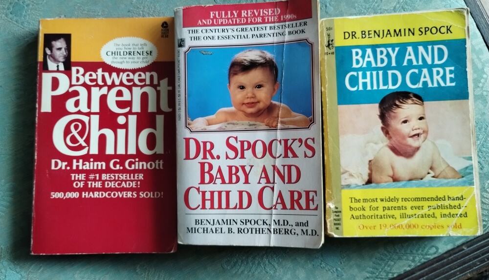 Vintage Dr.Spock & Ginott Paperback Child Baby Care Books (3) With ADVERT INSERT